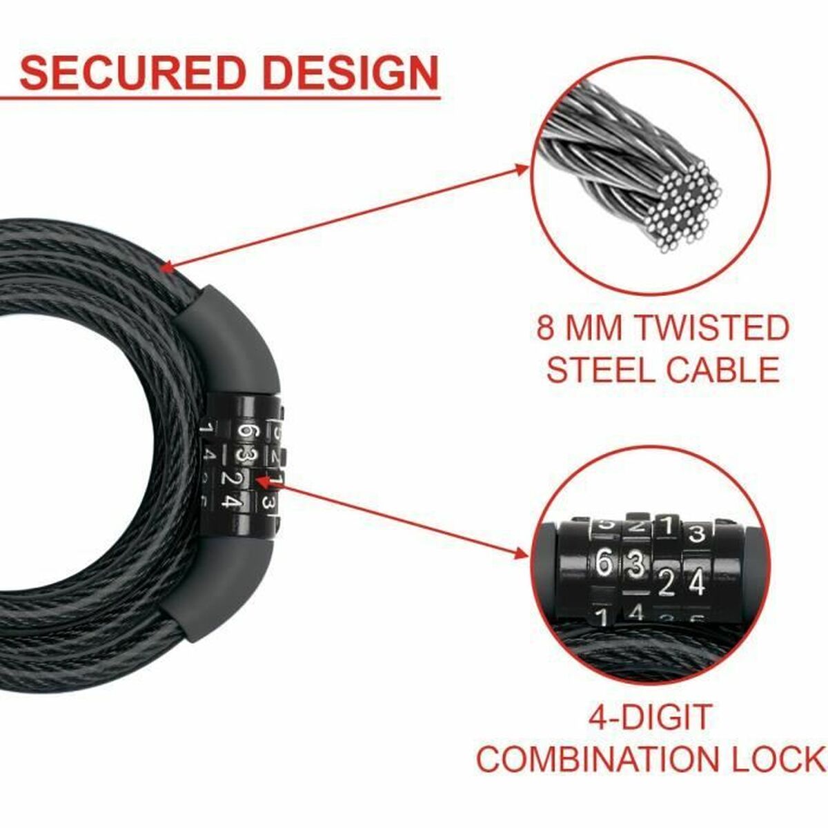 Lanț cu lacăt Master Lock - Sport și în aer liber, Ciclism