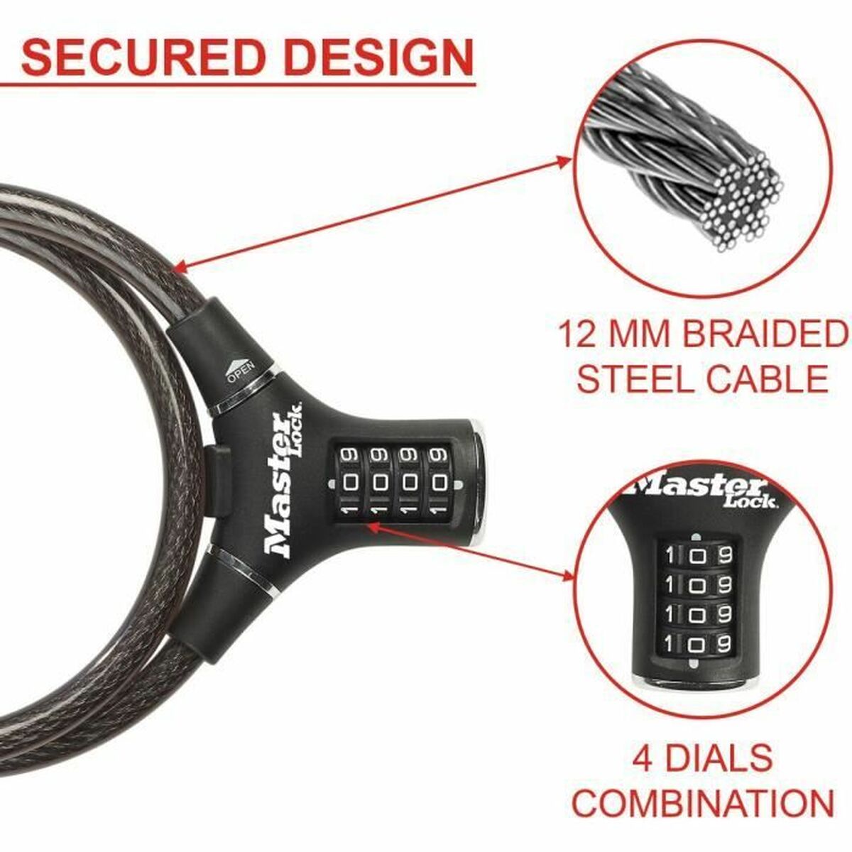 Lanț cu lacăt Master Lock - Sport și în aer liber, Ciclism