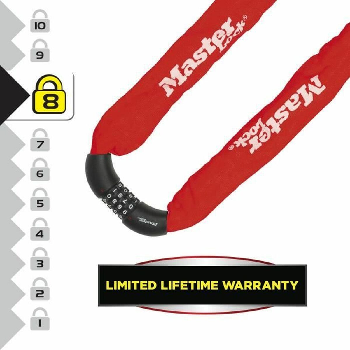 Lacăt cu cheie Master Lock Roșu - Sport și în aer liber, Ciclism