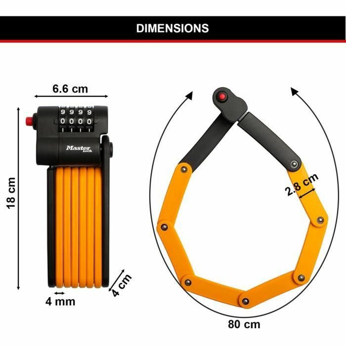 Lacăt cu cheie Master Lock - Sport și în aer liber, Ciclism