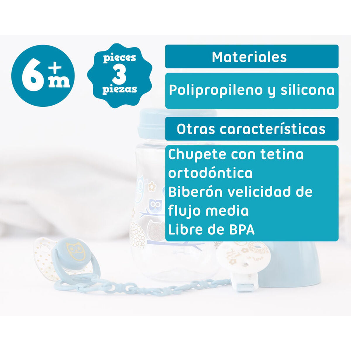 Biberon copil 250 ml Albastru - Bebelus, Alăptarea și hrănirea