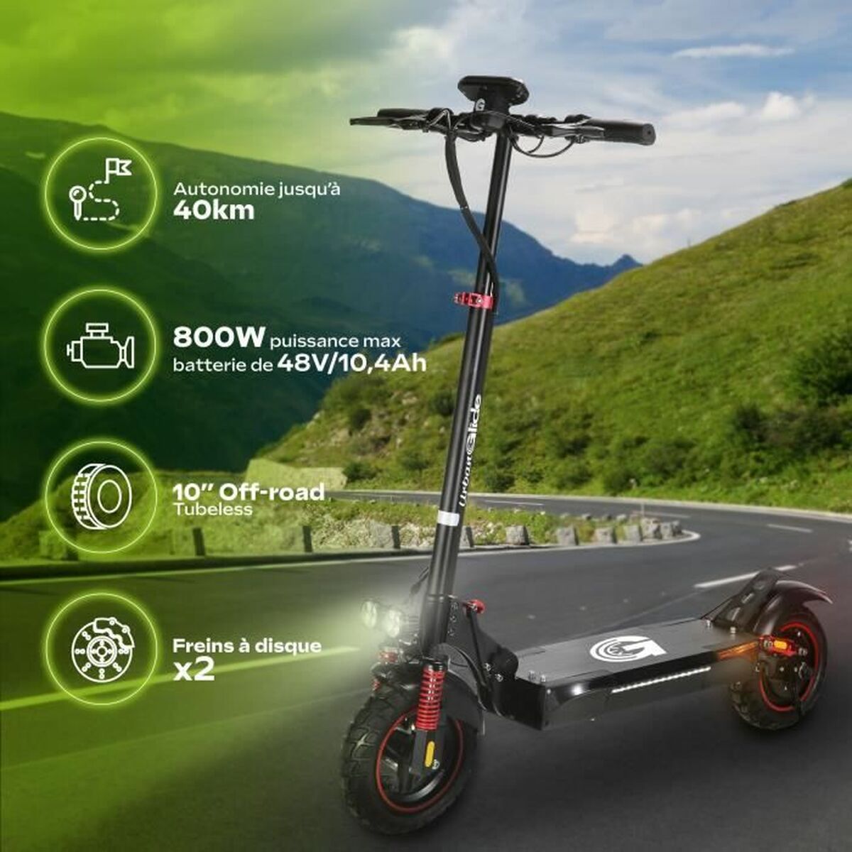 Trotinetă Electrică Urbanglide ECROSS PRO LITE 2 Negru 25 km/h - Sport și în aer liber, Mobilitate urbană
