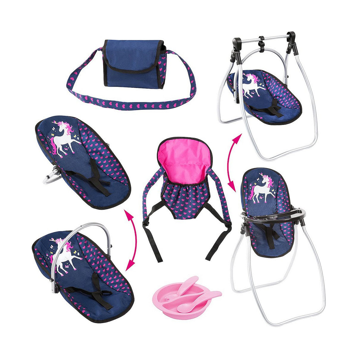 Accesorii pentru papusi Reig Roz Bleumarin 9 în 1 - Jucarii si jocuri, Păpuși și accesorii