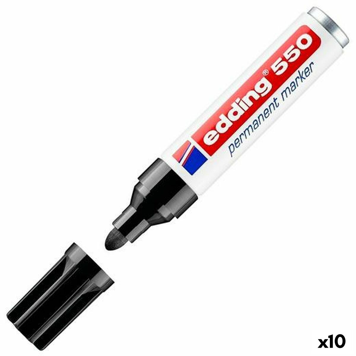 Marker permanent Edding 550 Negru (10 Unități) - Birou și papetărie, Pixuri, creioane și articole de scris