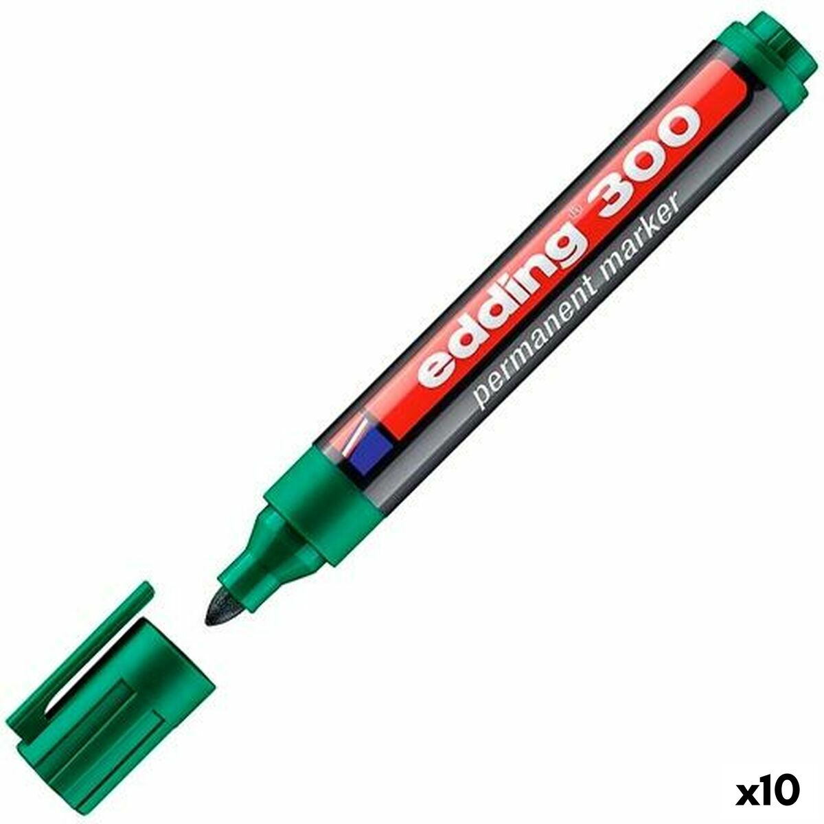 Marker permanent Edding 300 Verde (10 Unități) - Birou și papetărie, Pixuri, creioane și articole de scris