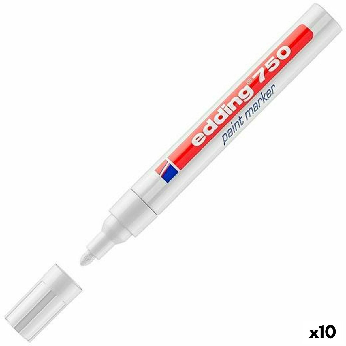 Marker permanent Edding 750 Alb (10 Unități) - Birou și papetărie, Pixuri, creioane și articole de scris