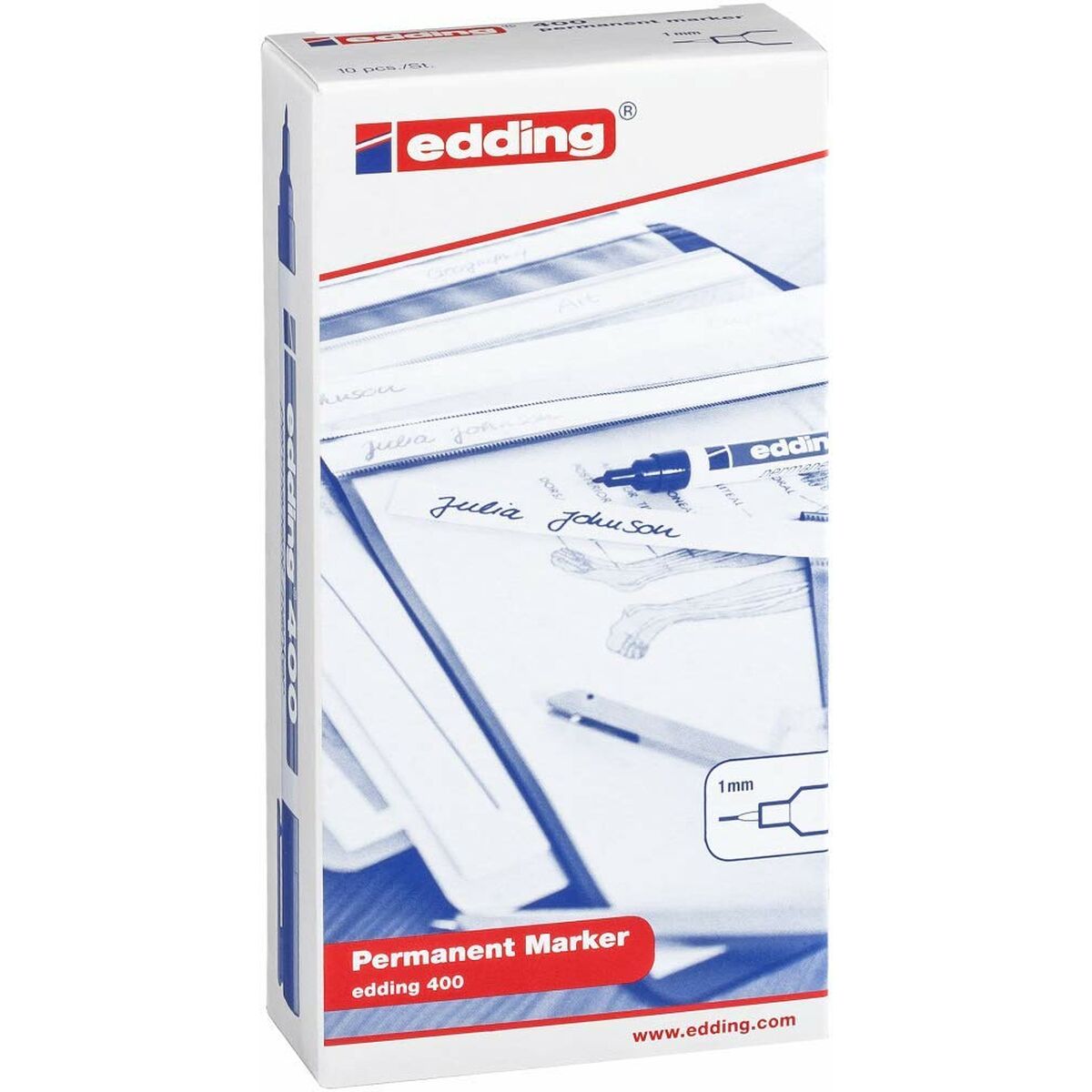 Marker permanent Edding 400-01 Negru 1 mm (10 Unități) - Birou și papetărie, Pixuri, creioane și articole de scris