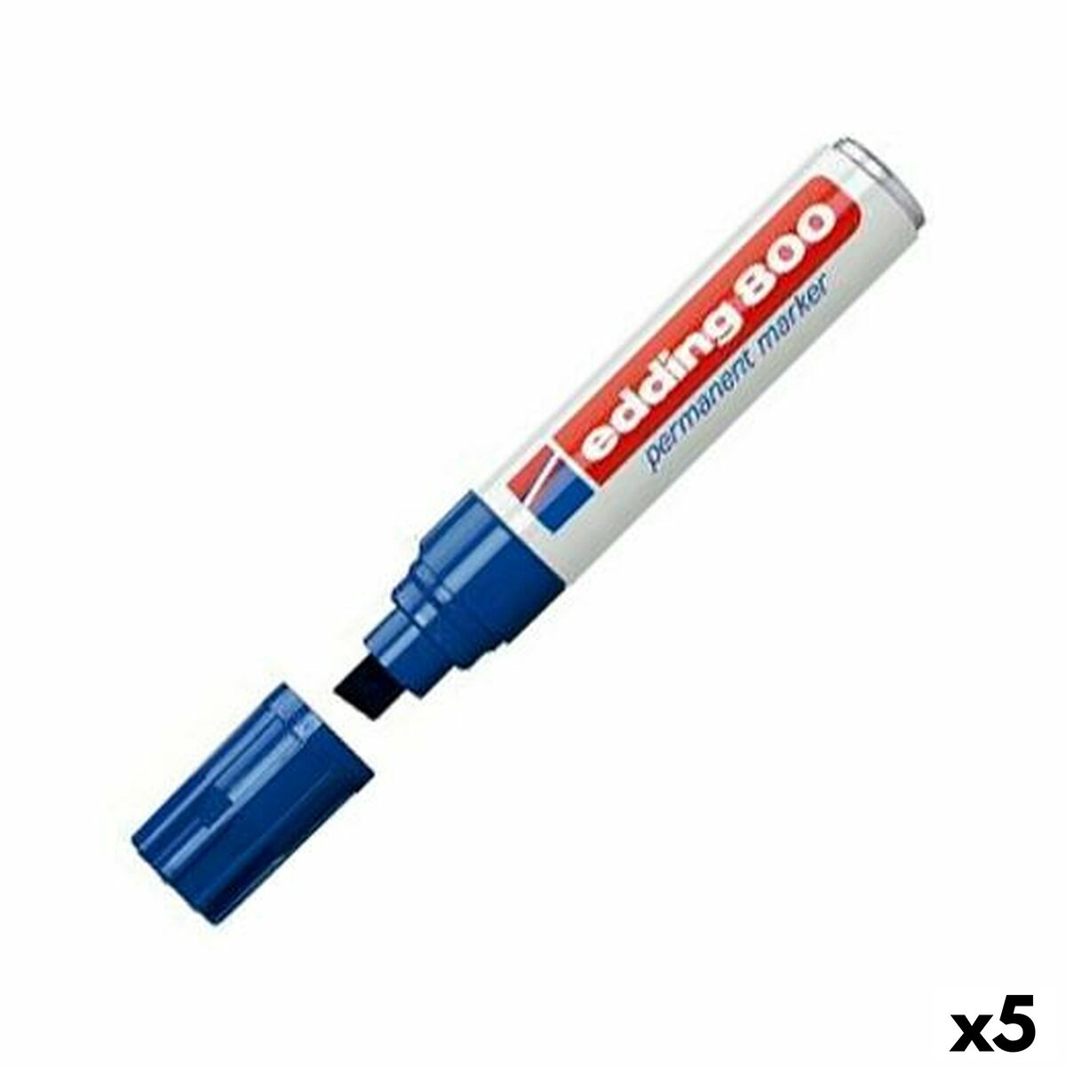 Marker permanent Edding 800 Albastru (5 Unități) - Birou și papetărie, Pixuri, creioane și articole de scris