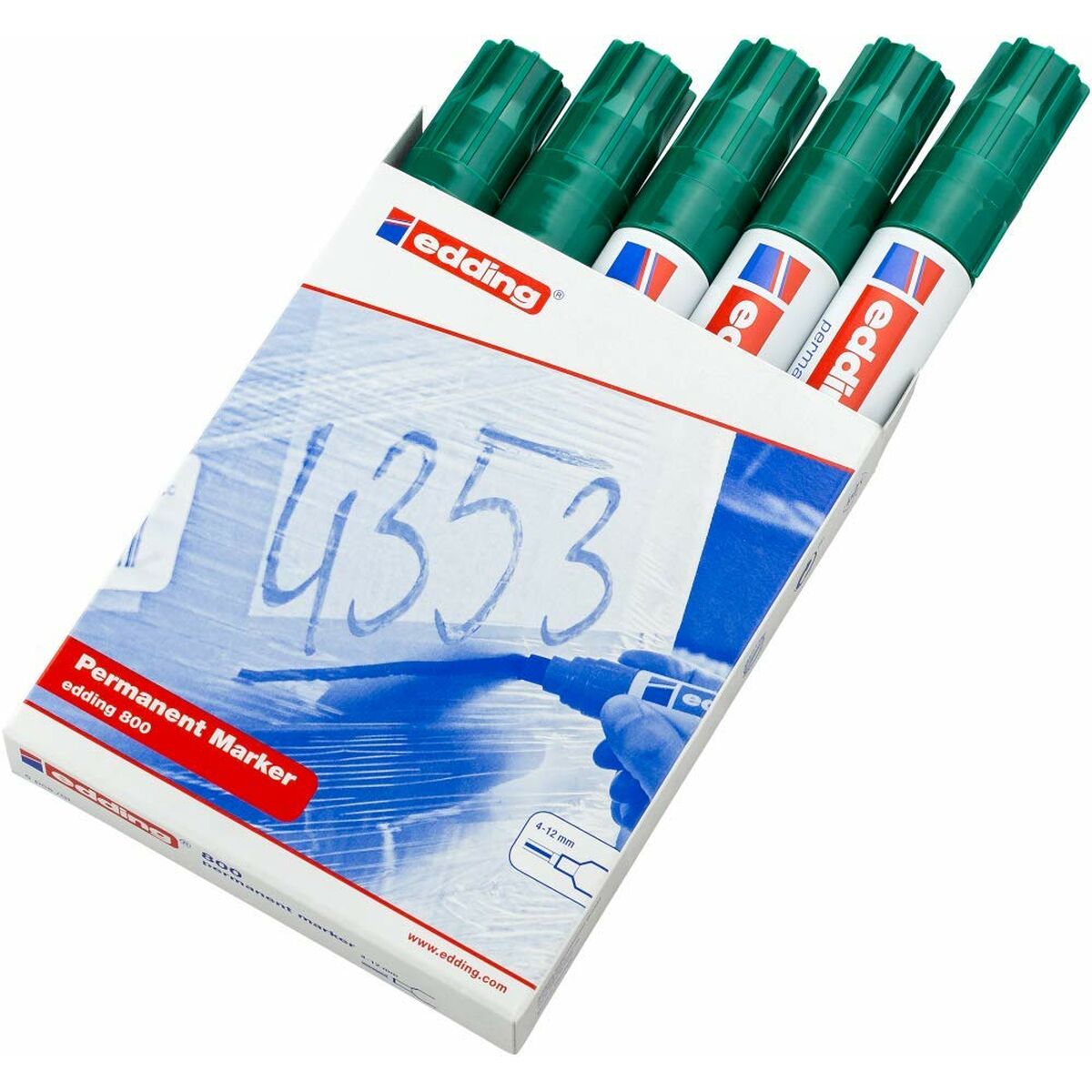 Marker permanent Edding 800 Verde (5 Unități) - Birou și papetărie, Pixuri, creioane și articole de scris