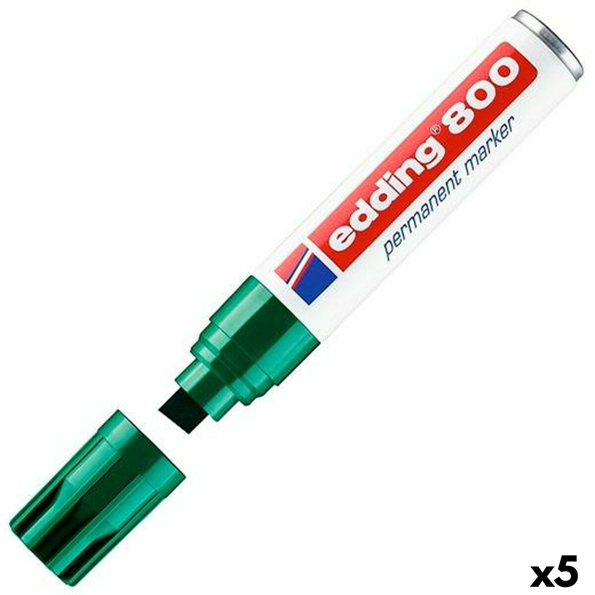 Marker permanent Edding 800 Verde (5 Unități) - Birou și papetărie, Pixuri, creioane și articole de scris
