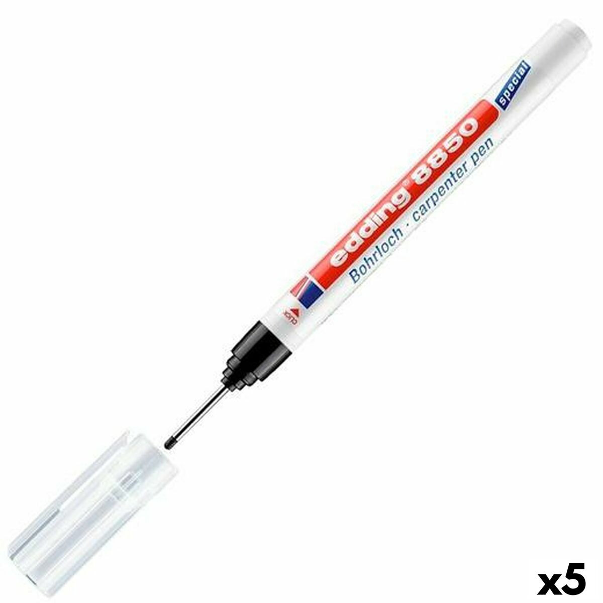 Marker permanent Edding 8850 Burghiu Negru (5 Unități) - Birou și papetărie, Pixuri, creioane și articole de scris