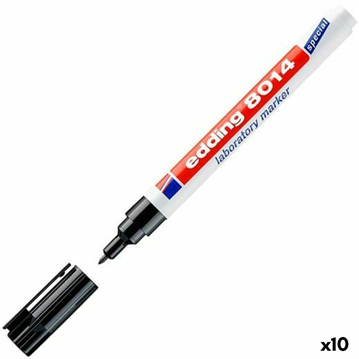 Marker permanent Edding 8014 Negru (10 Unități) - Birou și papetărie, Pixuri, creioane și articole de scris