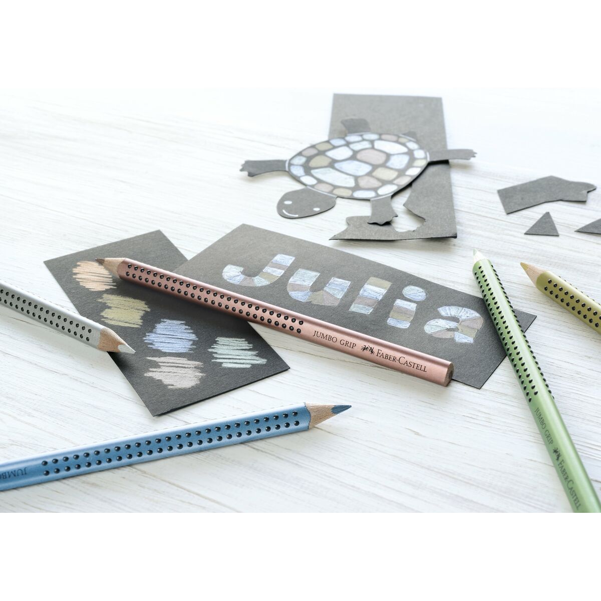 Creioane culori Faber-Castell Verde metalic (12 Unități) - Birou și papetărie, Arte și Meserii