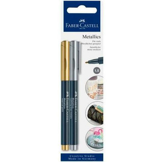 Set de Carioci Faber-Castell Creative Studio Metallics Auriu* Metal (5 Unități) - Birou și papetărie, Pixuri, creioane și articole de scris