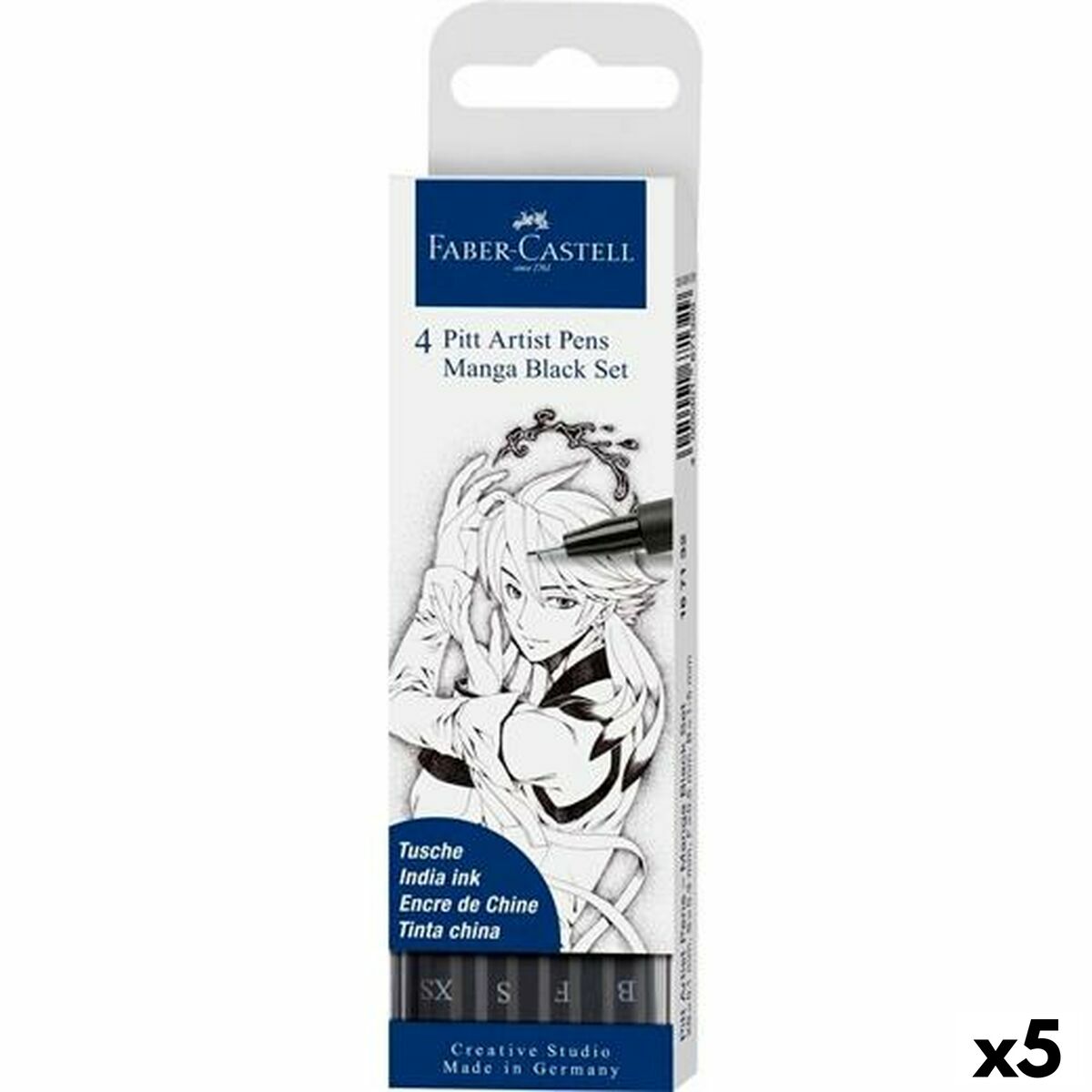 Set de Carioci Faber-Castell Pitt Artist Benzi desenate, desen și manga Carcasă Negru (5 Unități) - Birou și papetărie, Pixuri, creioane și articole de scris