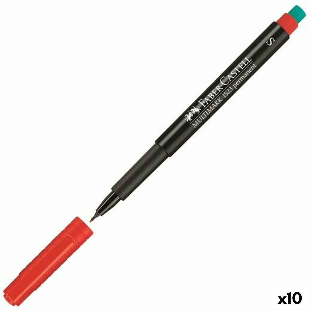 Marker permanent Faber-Castell Multimark 1523 M Roșu (10 Unități) - Birou și papetărie, Pixuri, creioane și articole de scris
