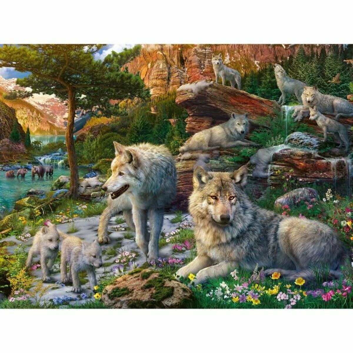 Puzzle Ravensburger Wolves in Spring - Jucarii si jocuri, Puzzle-uri și puzzle-uri