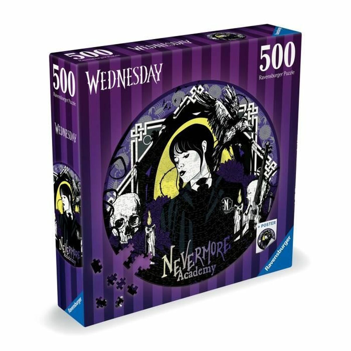 Puzzle Ravensburger Mercredi Adams 500 Piese - Jucarii si jocuri, Puzzle-uri și puzzle-uri