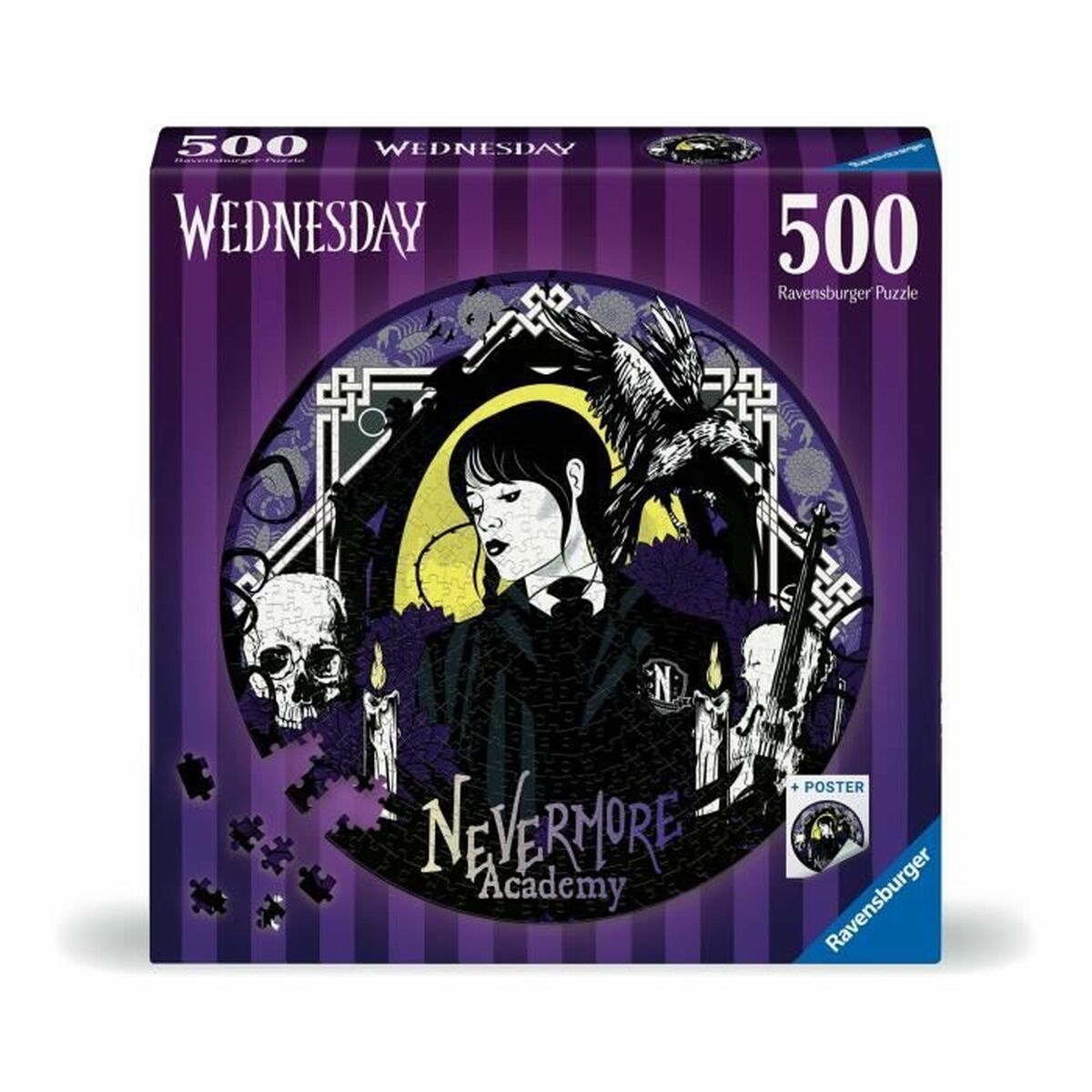 Puzzle Ravensburger Mercredi Adams 500 Piese - Jucarii si jocuri, Puzzle-uri și puzzle-uri