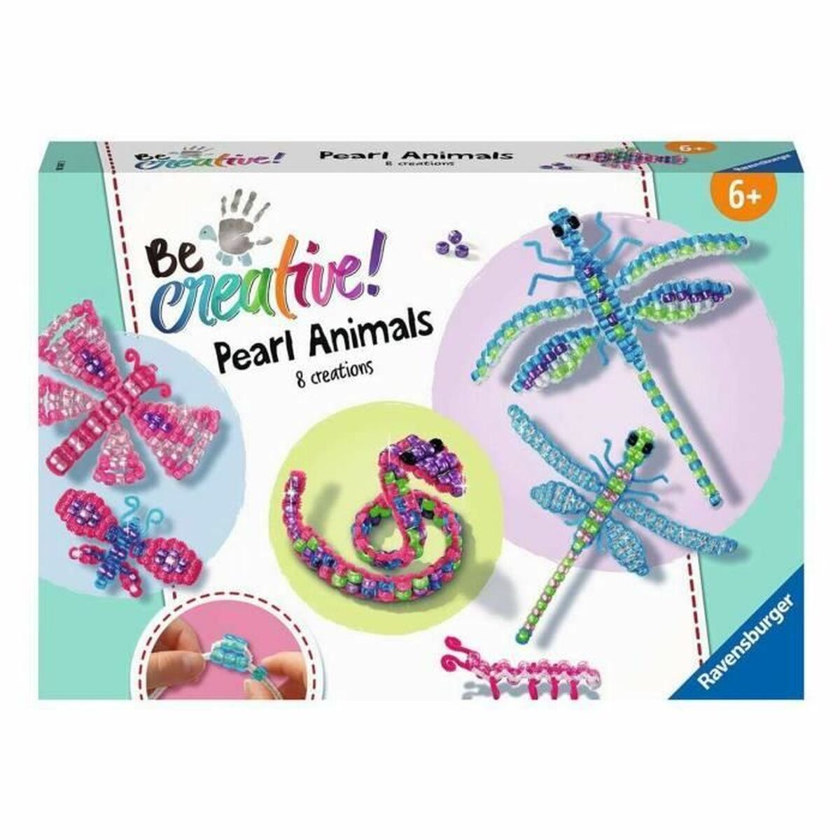 Set de Lucru Manual Ravensburger Be creative! Pearls Animals - Jucarii si jocuri, Activități creative