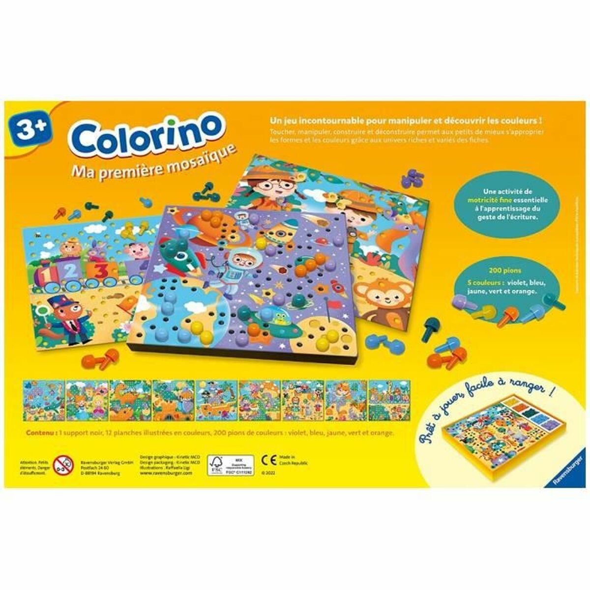 Joc de Masă Ravensburger Colorino My first mosaic (FR) (Franceză) - Jucarii si jocuri, Jocuri și accesorii