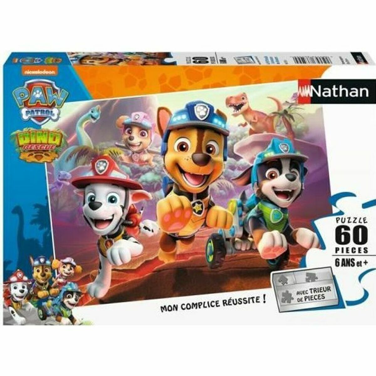 Puzzle Nathan Paw Patrol to the rescue of the dinosaurs 60 Piese - Jucarii si jocuri, Puzzle-uri și puzzle-uri
