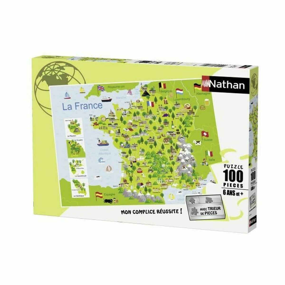 Puzzle Nathan Map of France 100 Piese (100 Unități) - Jucarii si jocuri, Puzzle-uri și puzzle-uri