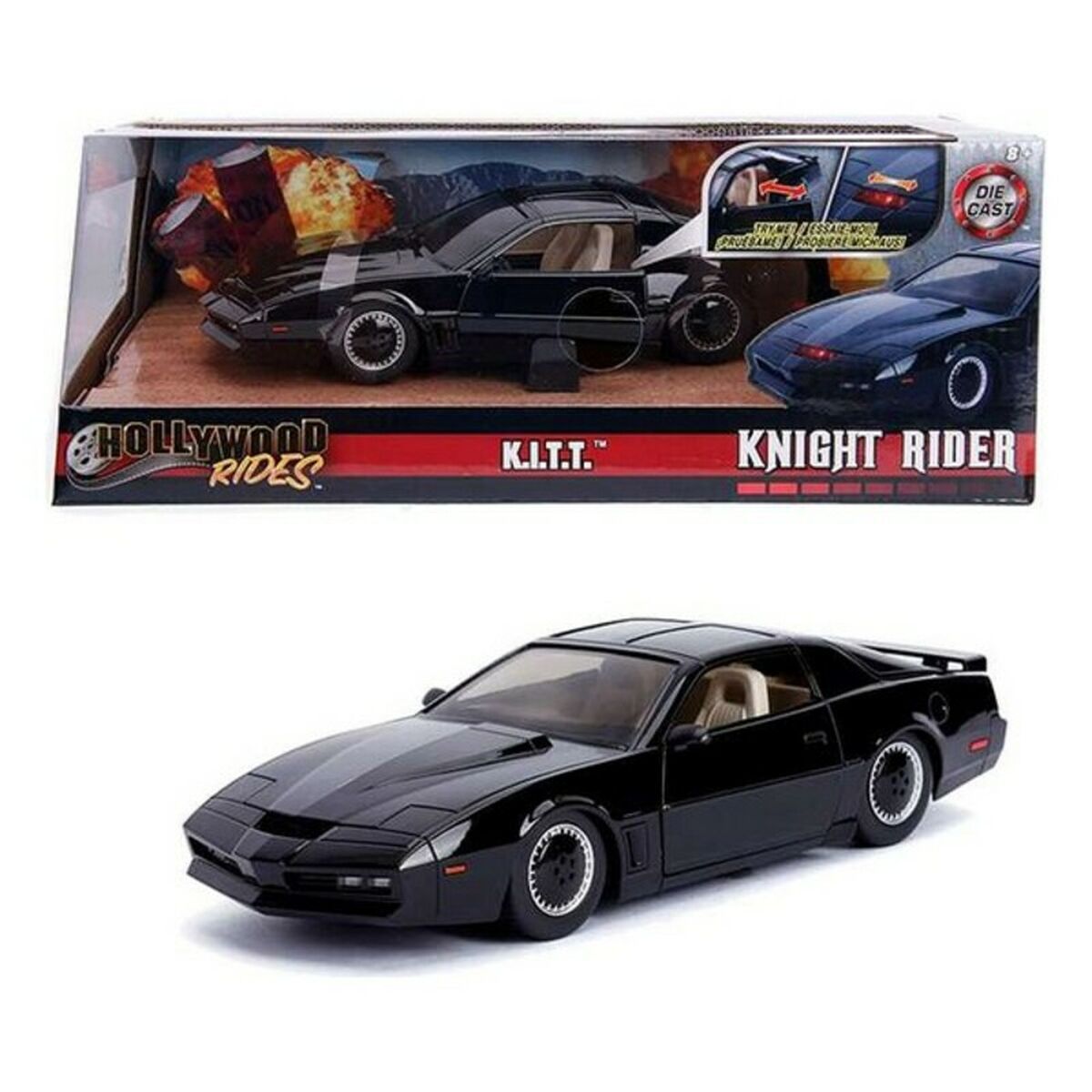 Mașină Hollywood Rides Simba Kitt Knight Rider 1:24 Negru - Jucarii si jocuri, Vehicule