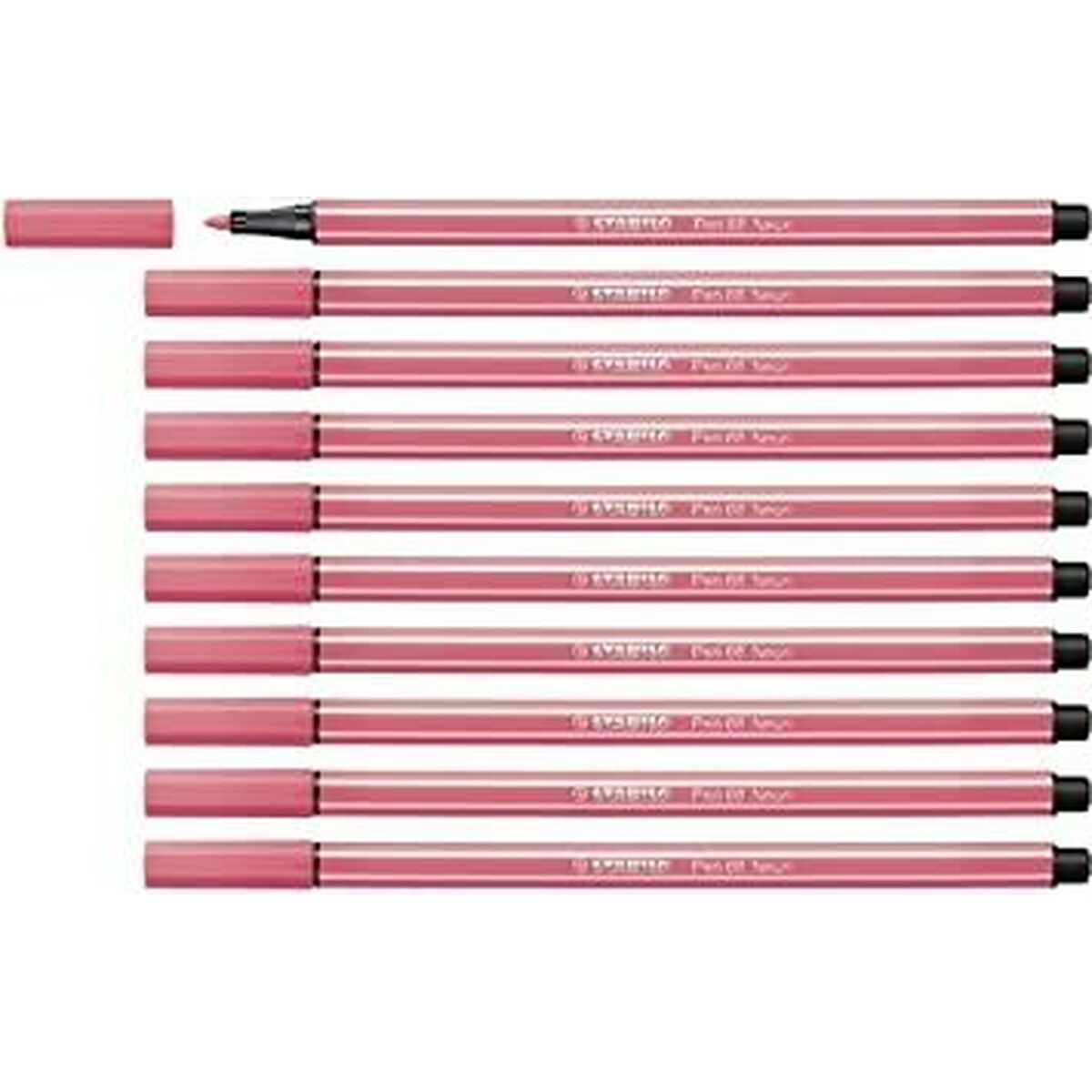 Carioci Stabilo Pen 68 Fluor Fosforescent Roșu (10 Piese) - Birou și papetărie, Pixuri, creioane și articole de scris