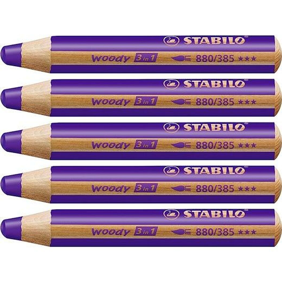 Creioane culori Stabilo Woody Violet 3 în 1 (5 Unități) - Birou și papetărie, Arte și Meserii