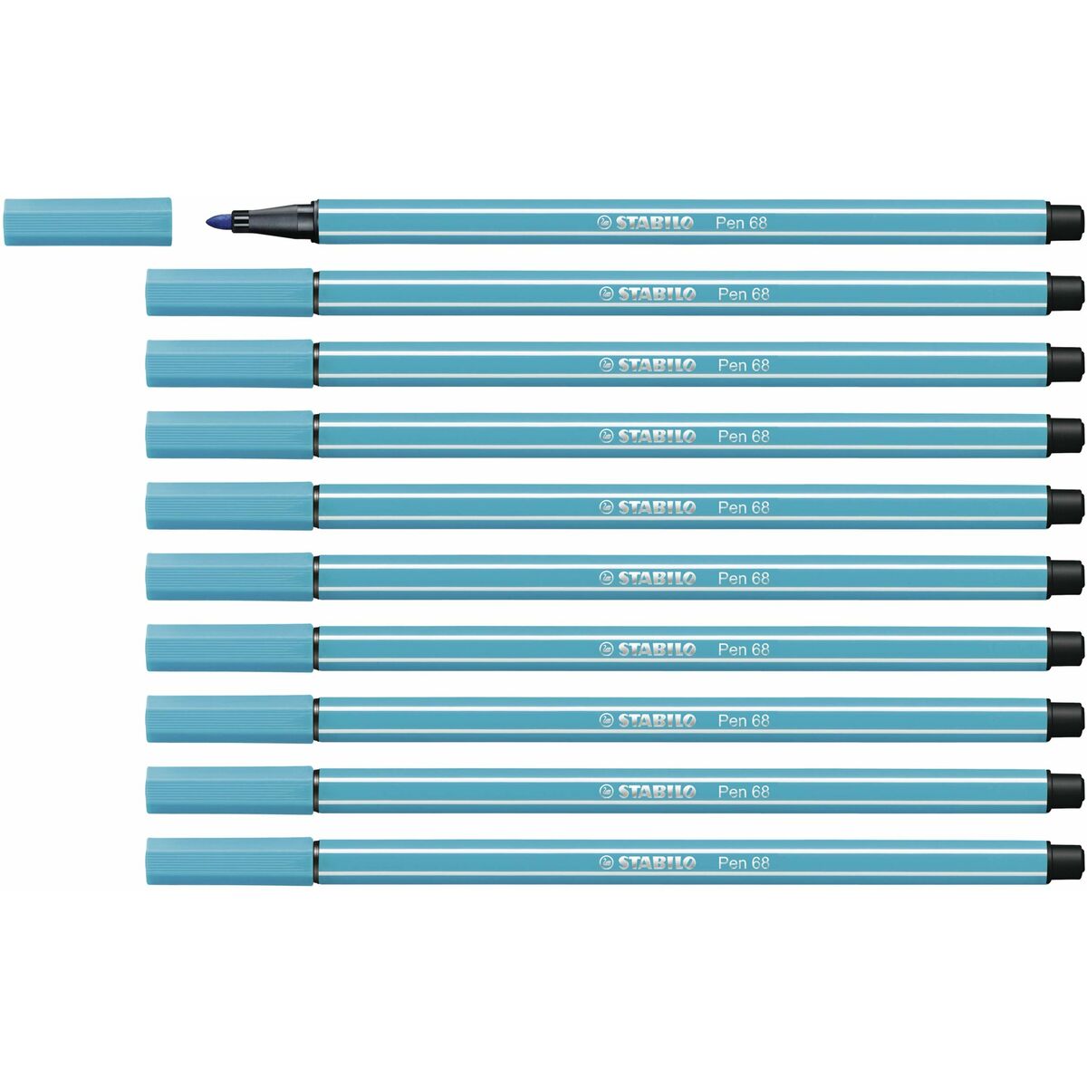 Carioci Stabilo Pen 68 Albastru Cobalt (10 Piese) - Birou și papetărie, Pixuri, creioane și articole de scris