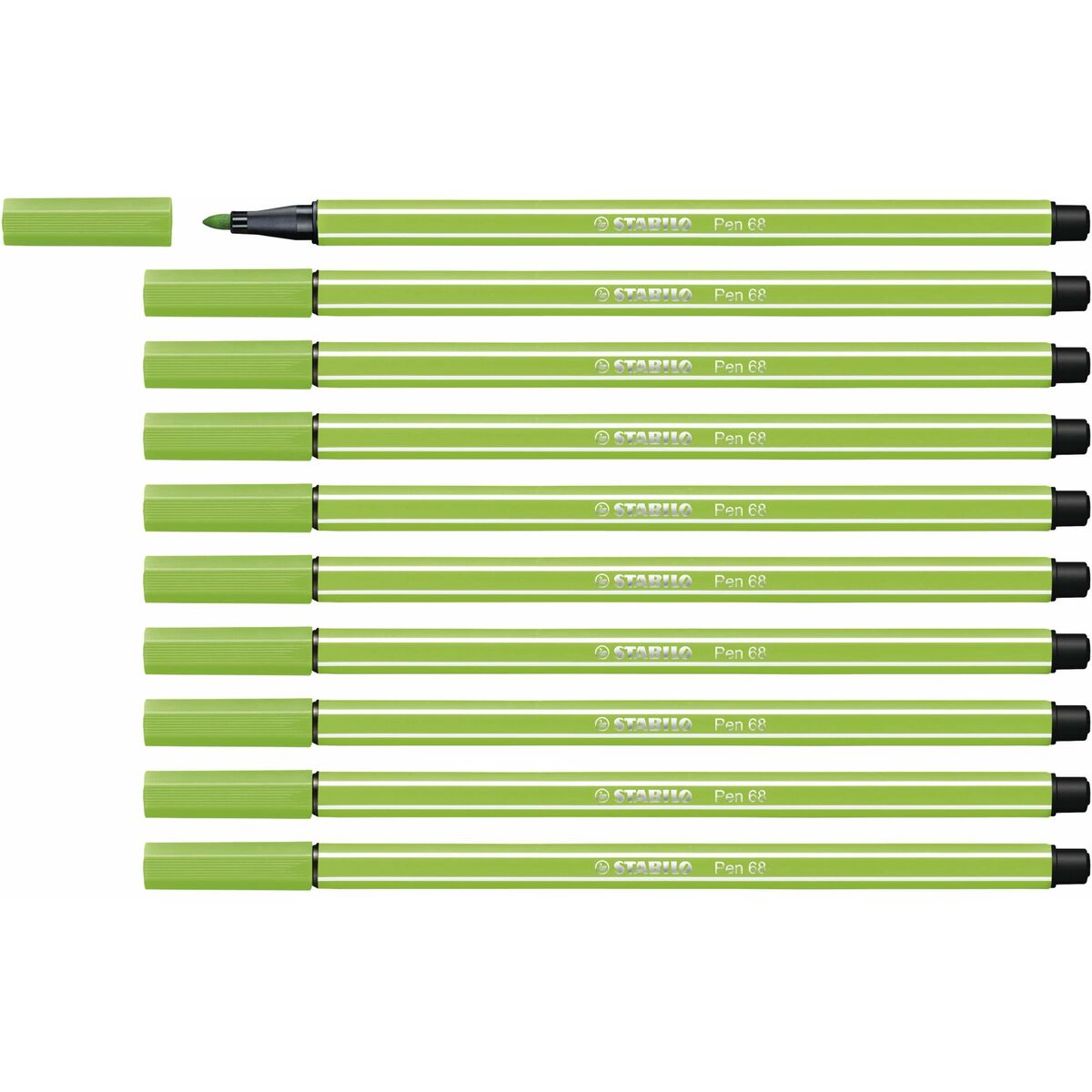 Carioci Stabilo Pen 68 Verde deschis (10 Piese) - Birou și papetărie, Pixuri, creioane și articole de scris
