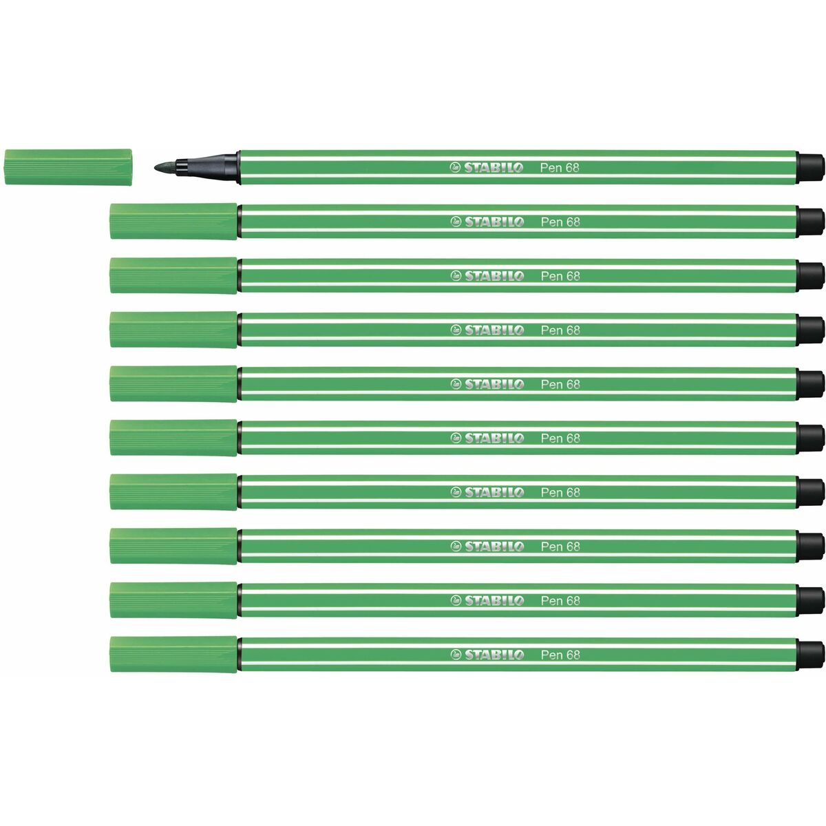 Carioci Stabilo Pen 68 Verde (10 Piese) - Birou și papetărie, Pixuri, creioane și articole de scris