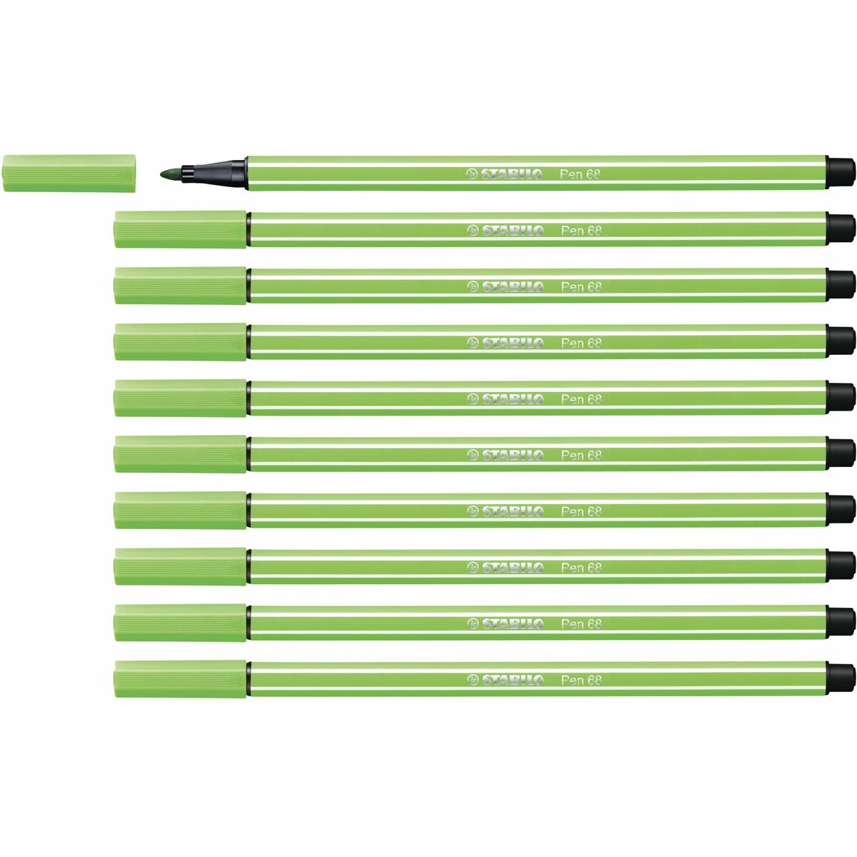 Carioci Stabilo Pen 68 Verde (10 Piese) - Birou și papetărie, Pixuri, creioane și articole de scris