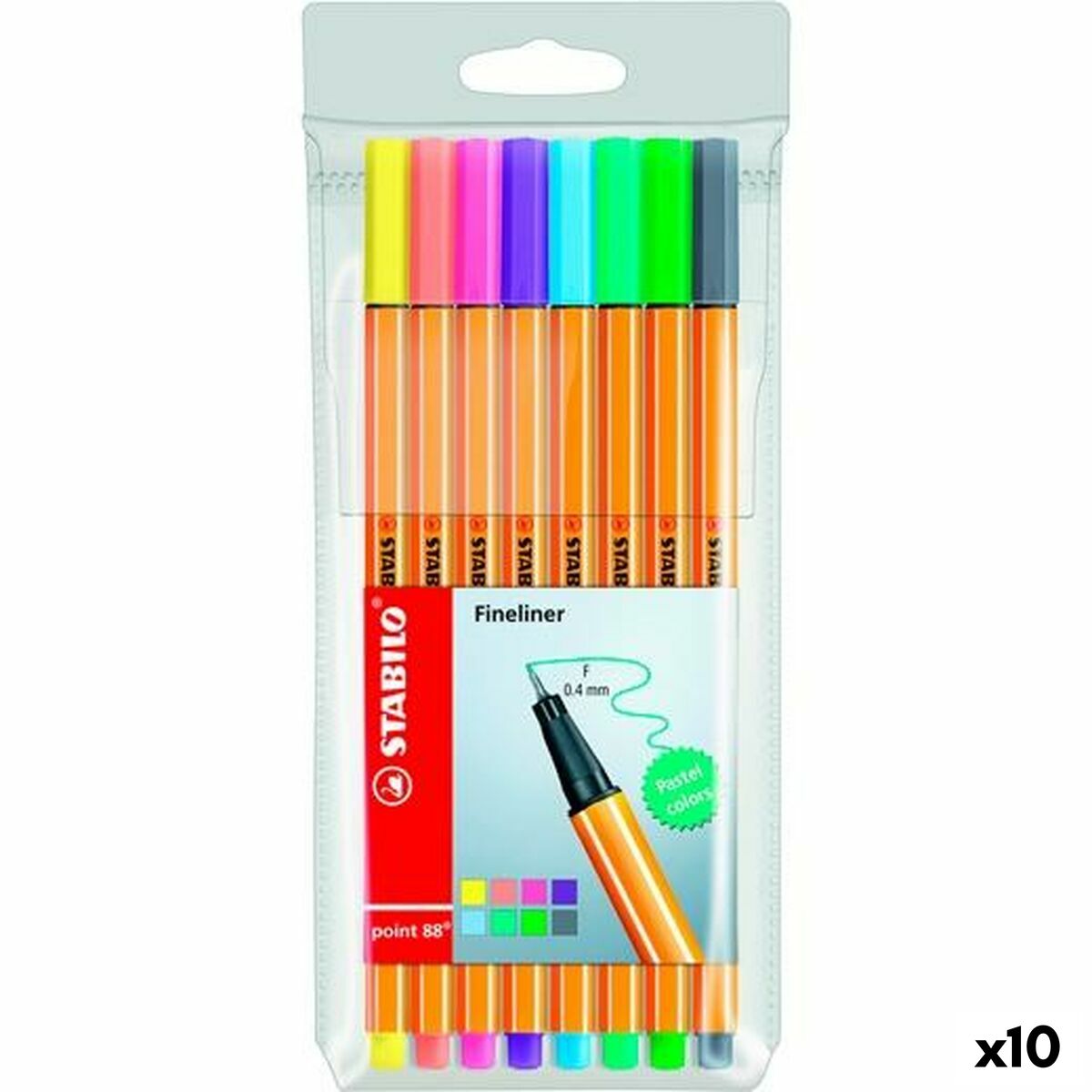 Set de Carioci Stabilo Point 88 Multicolor (10 Unități) - Birou și papetărie, Pixuri, creioane și articole de scris
