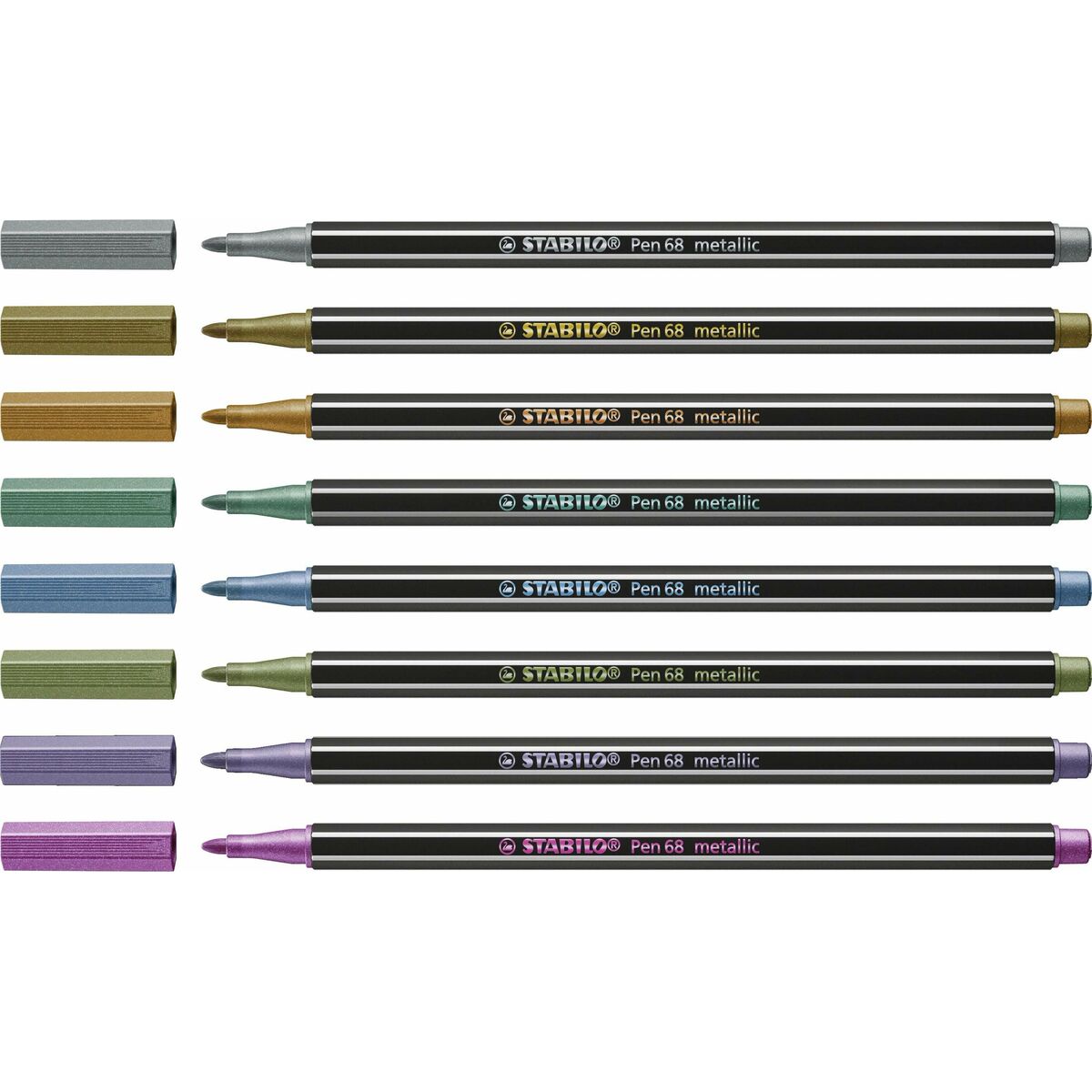 Set de Carioci Stabilo Pen 68 Metallic 8 Piese Multicolor - Birou și papetărie, Pixuri, creioane și articole de scris