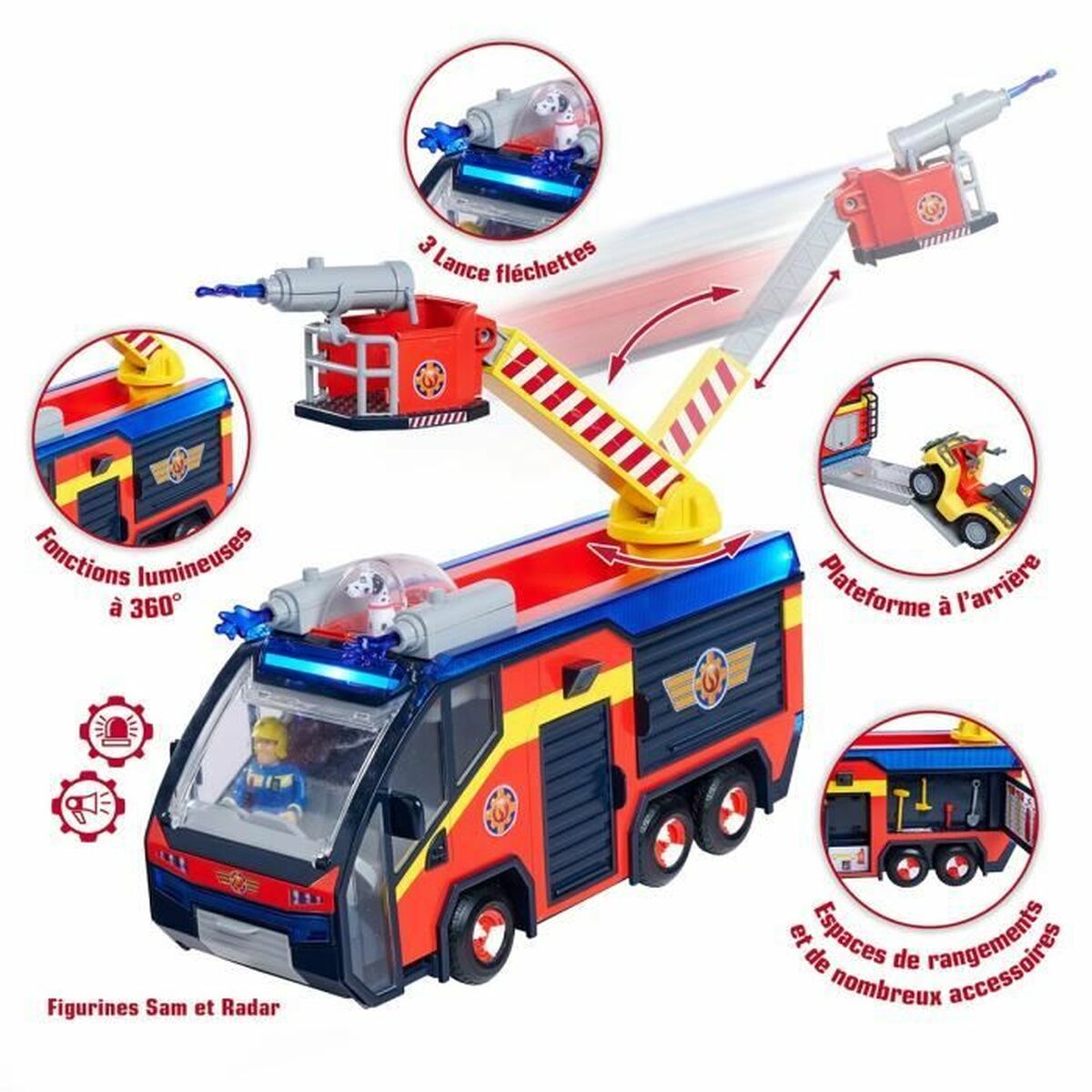 Camion de Pompieri Jupiter rouge - Jucarii si jocuri, Vehicule