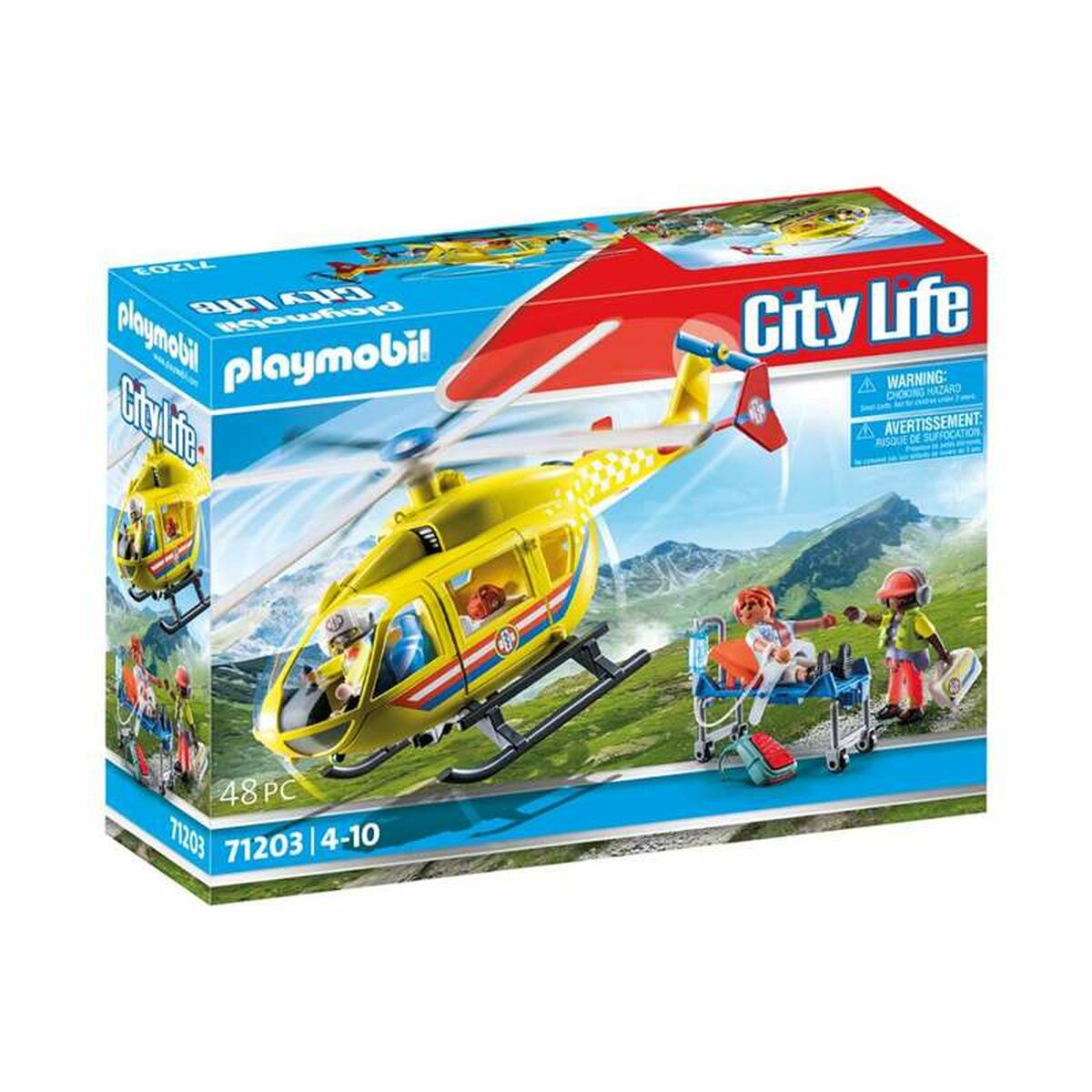 Playset Playmobil 71203 City Life Rescue Helicopter 48 Piese - Jucarii si jocuri, Păpuși și figurine