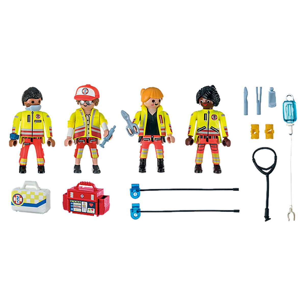 Playset Playmobil 71244 City Life Rescue Team 25 Piese - Jucarii si jocuri, Păpuși și figurine