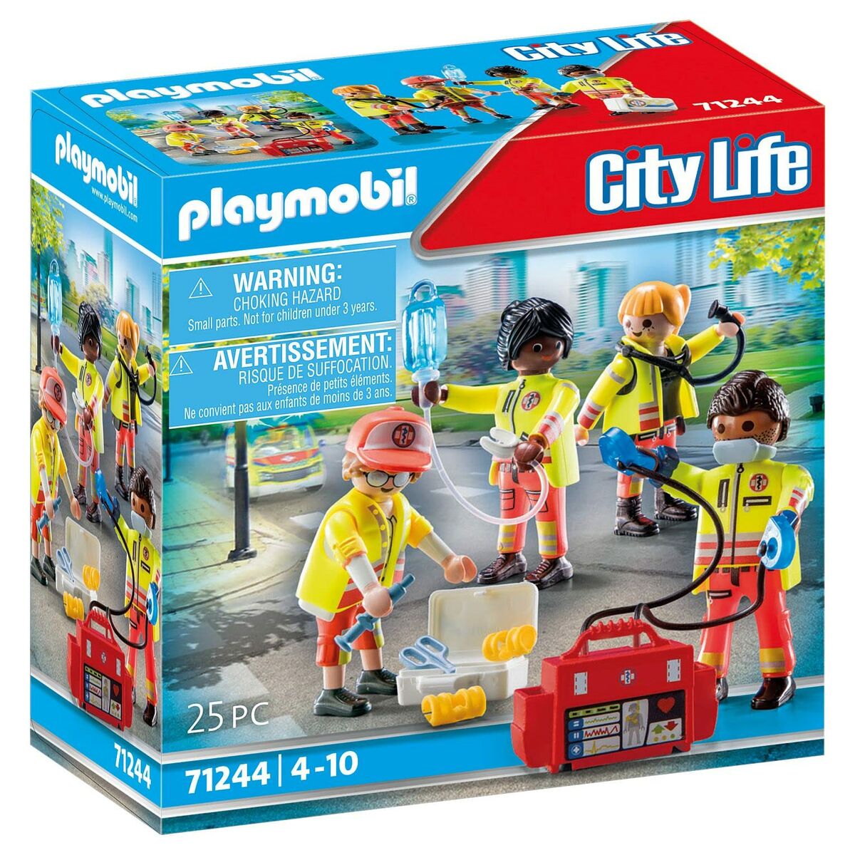 Playset Playmobil 71244 City Life Rescue Team 25 Piese - Jucarii si jocuri, Păpuși și figurine