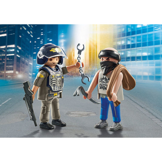 Playset Playmobil 71505 Polițist Hoț 9 Piese - Jucarii si jocuri, Păpuși și figurine