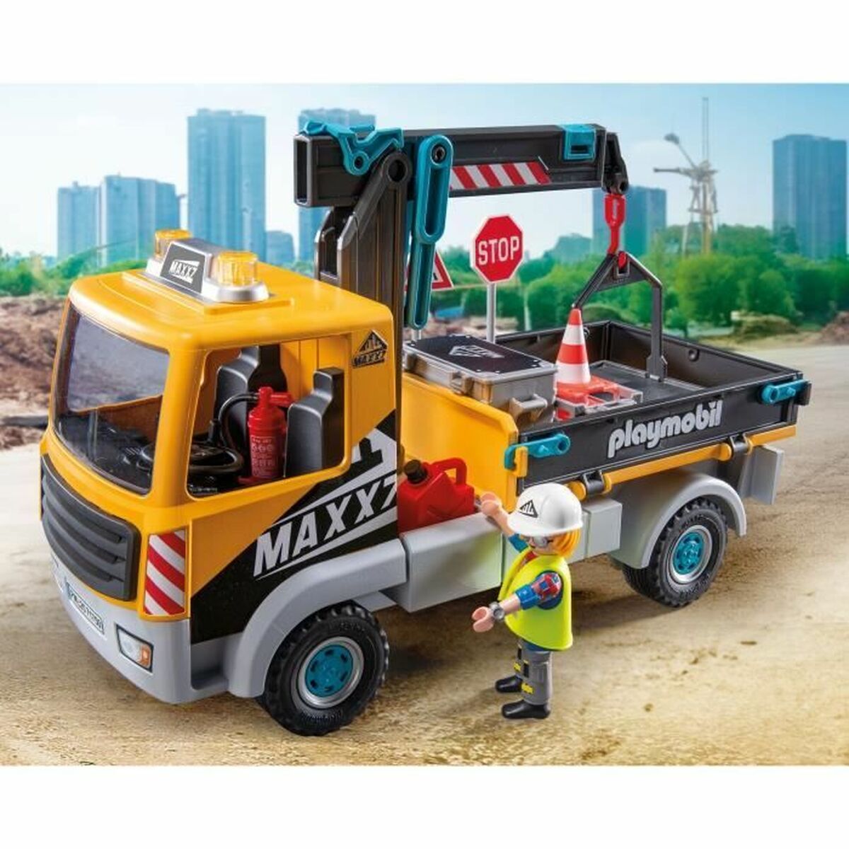 Camion cu Macara Playmobil 71750 Albastru - Jucarii si jocuri, Vehicule
