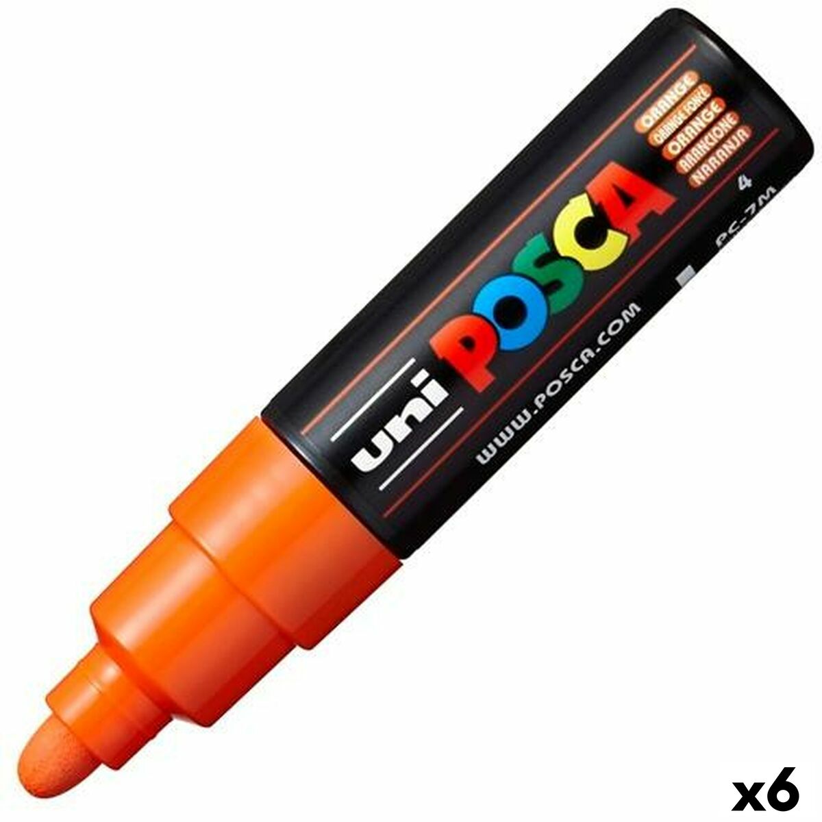 Carioci POSCA PC-7M Portocaliu (6 Unități) - Birou și papetărie, Pixuri, creioane și articole de scris