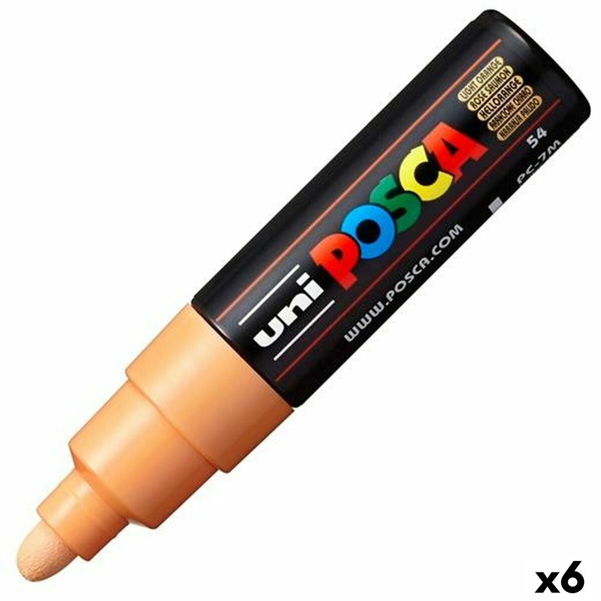Carioci POSCA PC-7M Light Portocaliu 6 Unități - Birou și papetărie, Pixuri, creioane și articole de scris