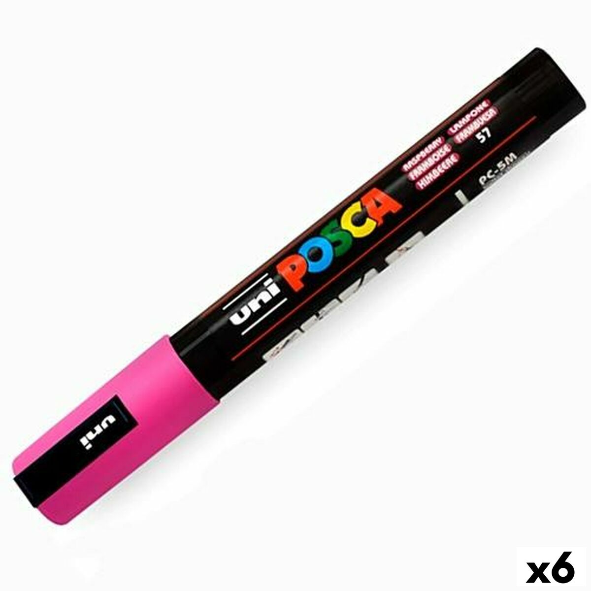 Marcaj de vopsea acrilică POSCA PC-5M Zmeură 1,8-2,5 mm (6 Unități) - Birou și papetărie, Pixuri, creioane și articole de scris