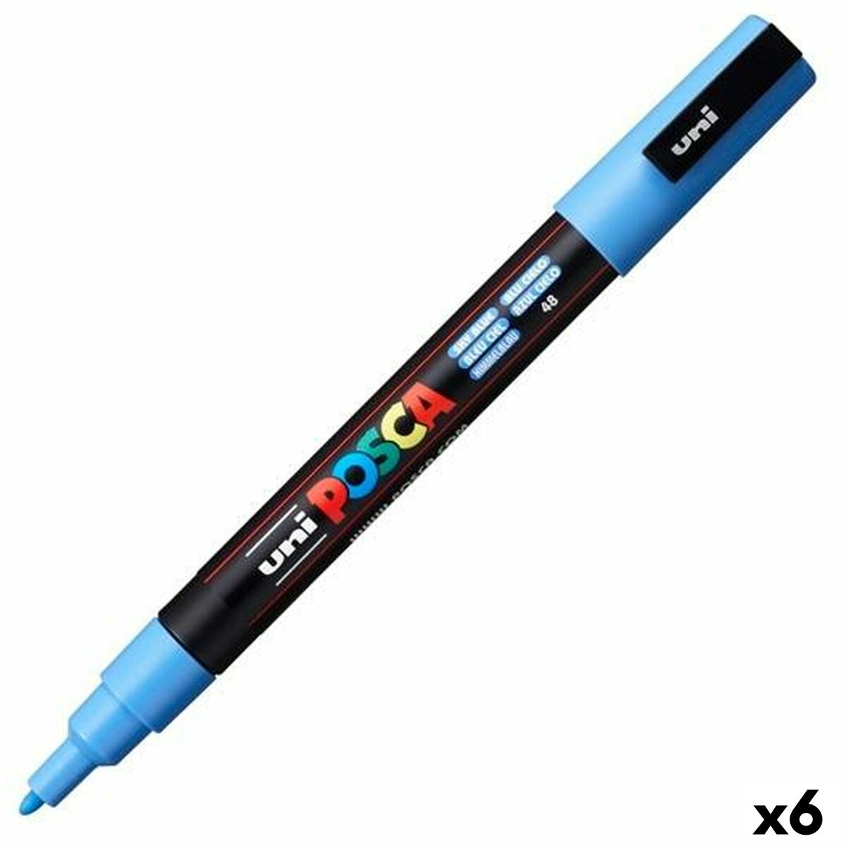 Cariocă POSCA PC-3M Albastru celest (6 Unități) - Birou și papetărie, Pixuri, creioane și articole de scris