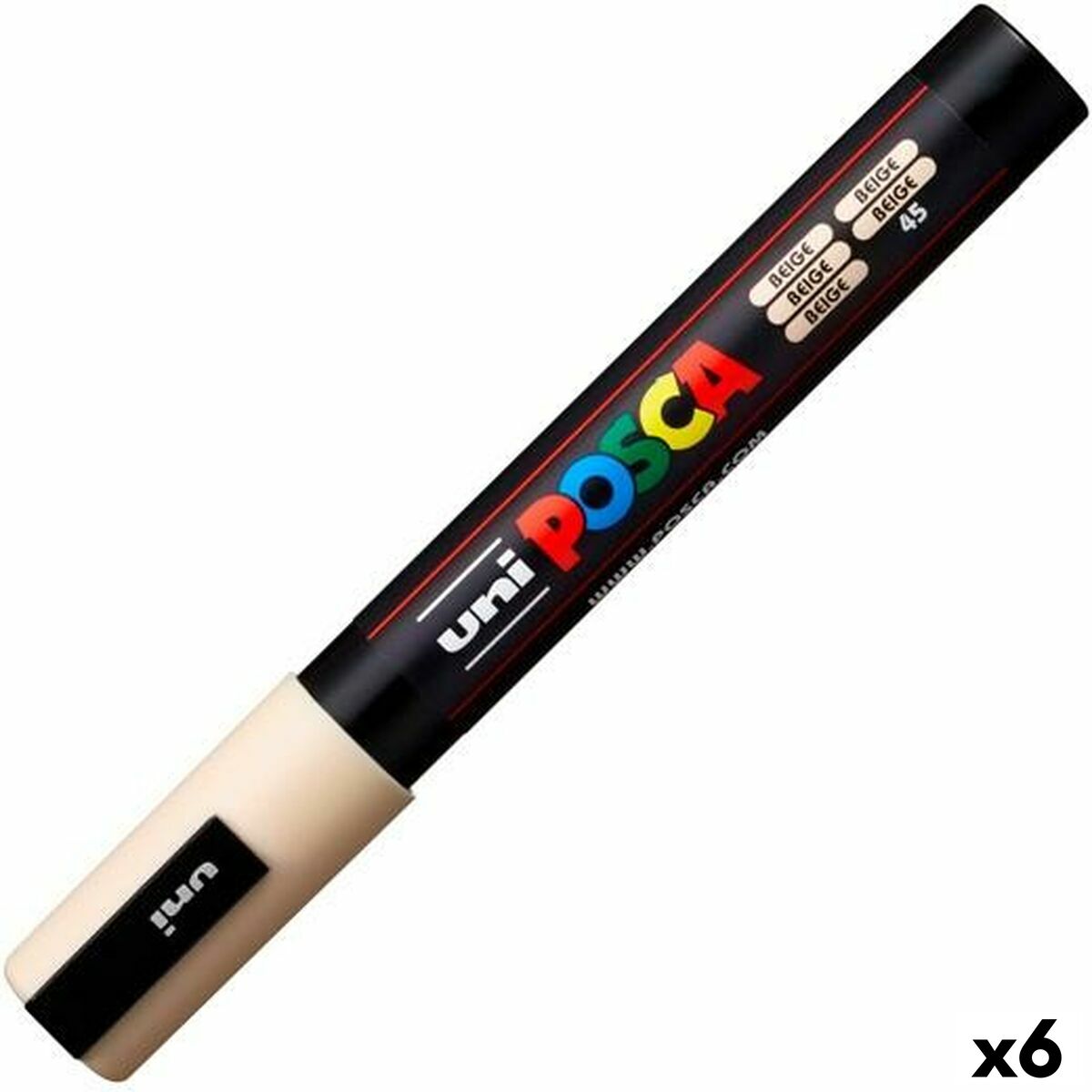 Marcaj de vopsea acrilică POSCA PC-5M Bej 1,8-2,5 mm (6 Unități) - Birou și papetărie, Pixuri, creioane și articole de scris