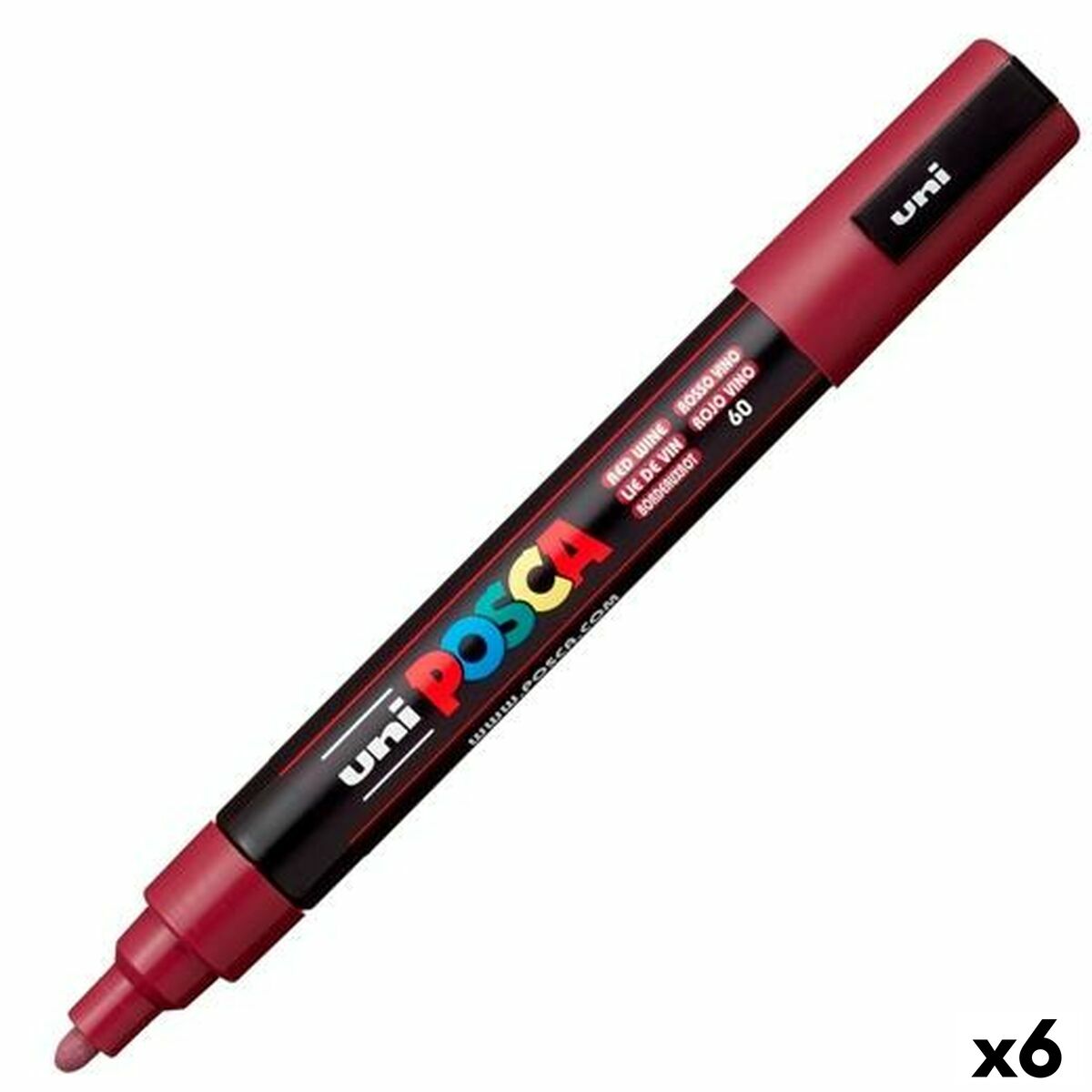 Carioci POSCA PC-5M Castaniu (6 Unități) - Birou și papetărie, Pixuri, creioane și articole de scris