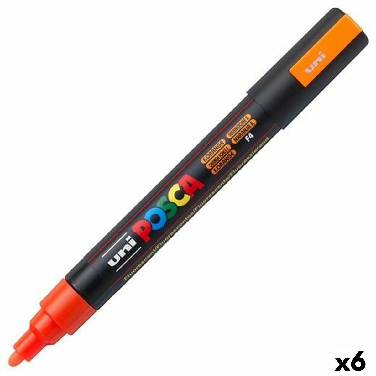 Carioci POSCA PC-5M Punct de glonț Fluor Portocaliu (6 Unități) - Birou și papetărie, Pixuri, creioane și articole de scris