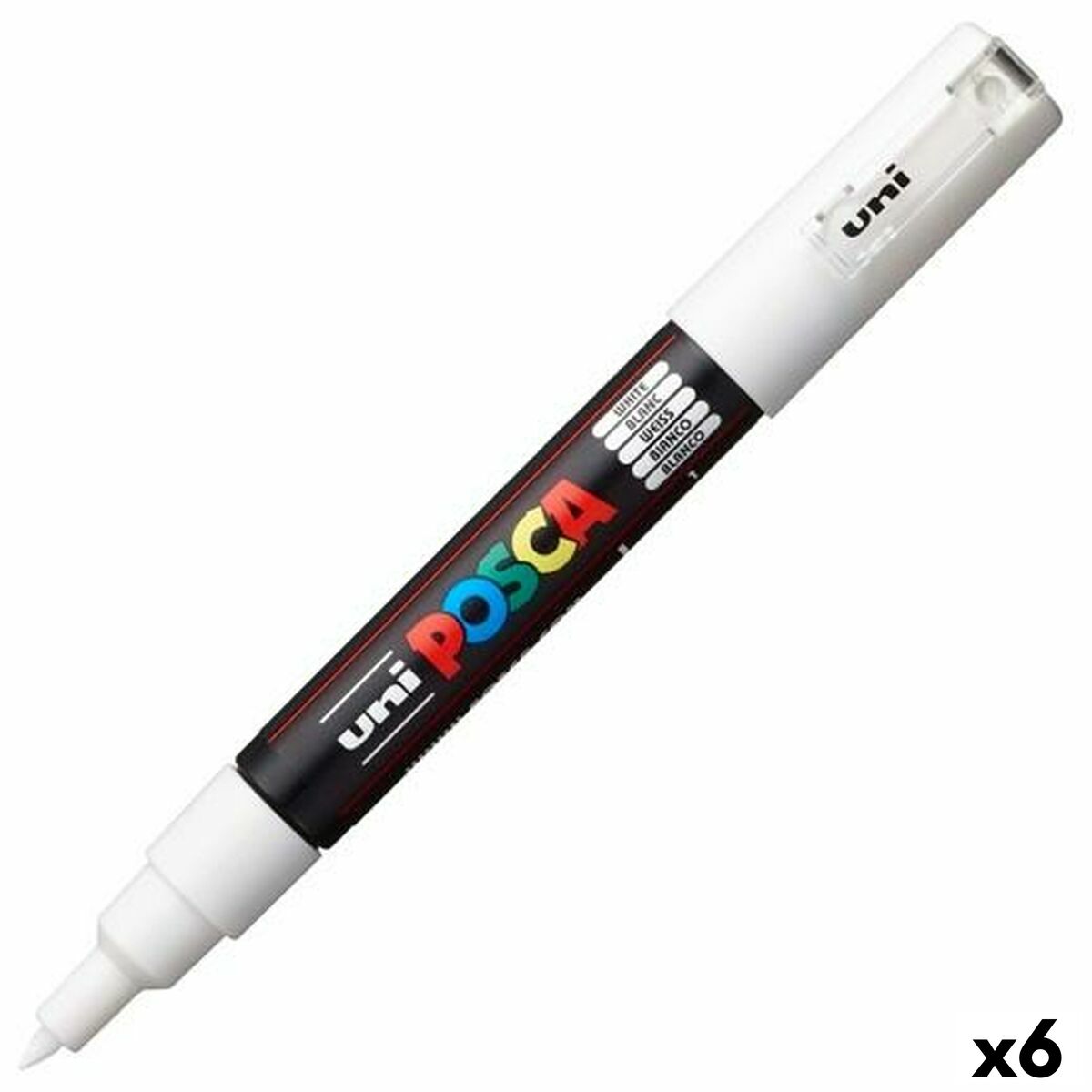Carioci POSCA PC-1M Alb Negru (6 Unități) - Birou și papetărie, Pixuri, creioane și articole de scris